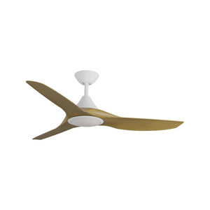 With Light ClouldFan Smart DC Ceiling Fan White with Teak Blades - With Light