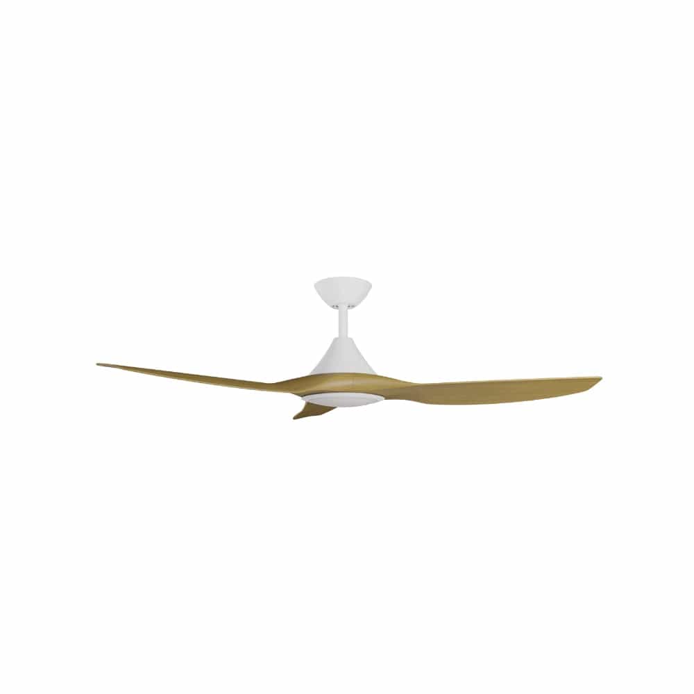 With Light ClouldFan Smart DC Ceiling Fan White with Teak Blades - With Light