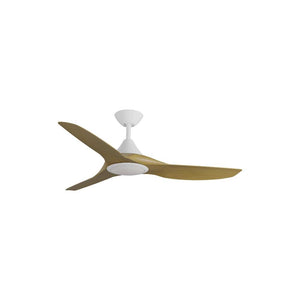With Light ClouldFan Smart DC Ceiling Fan White with Teak Blades - With Light