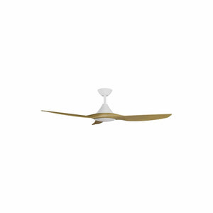 With Light ClouldFan Smart DC Ceiling Fan White with Teak Blades - With Light
