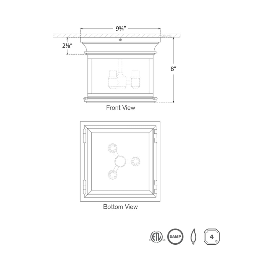 Interior Flush & Semi Flush Club Small Square Flush Mount