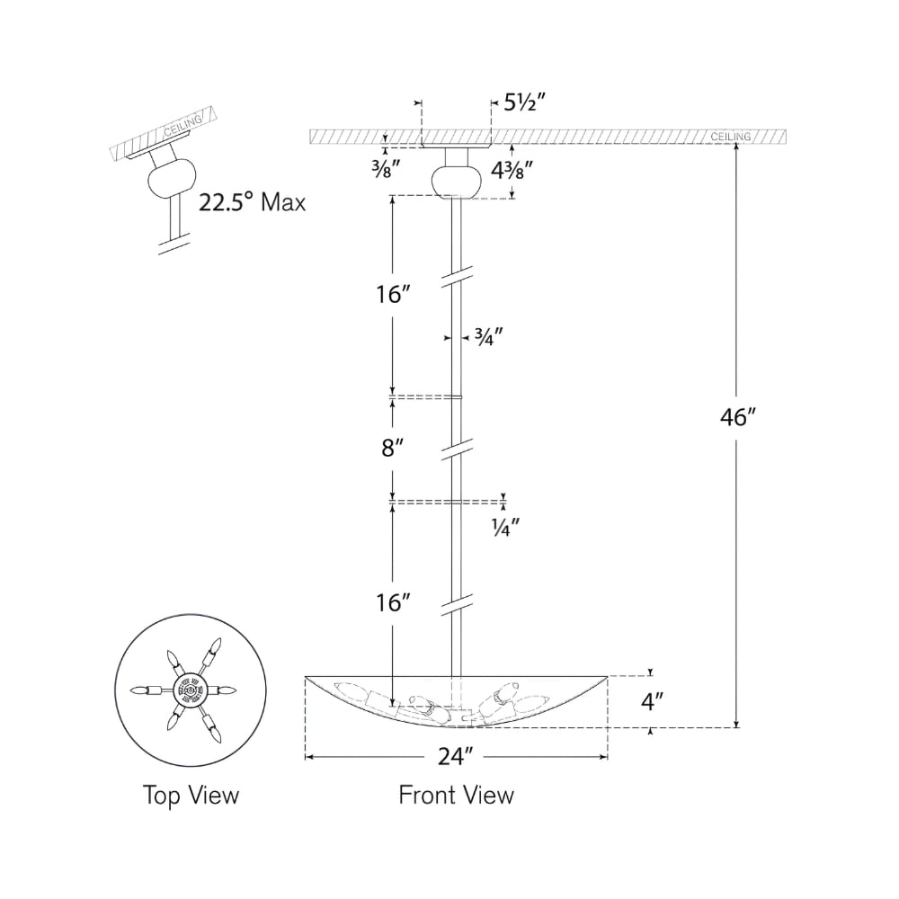 Interior Pendant Comtesse Medium Uplight Chandelier