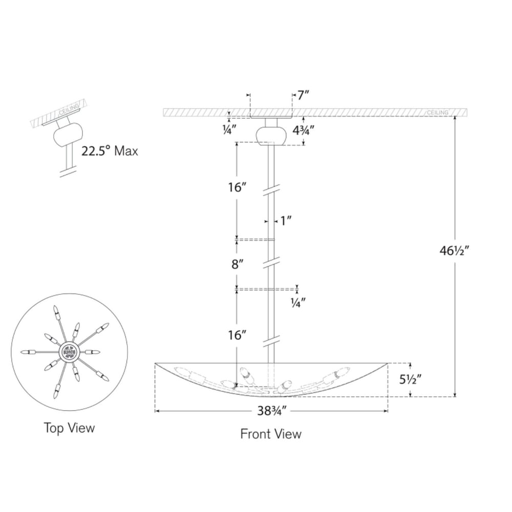 Chandelier Comtesse XL Uplight Chandelier
