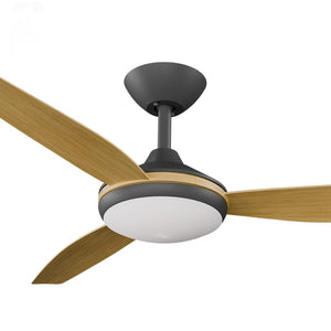 With Light Condor DC Ceiling Fan Black with Bamboo Blades - With Light