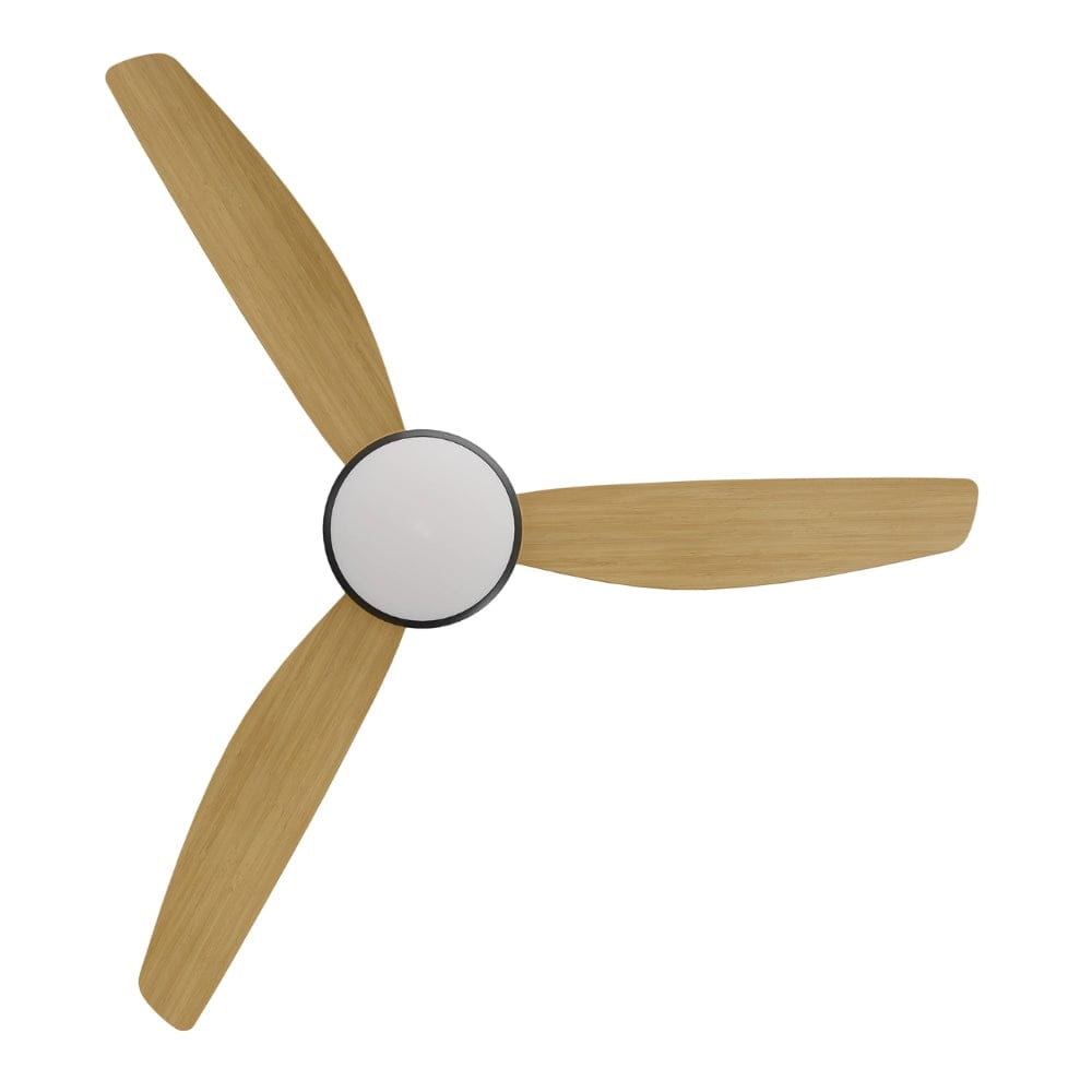 With Light Condor DC Ceiling Fan Black with Bamboo Blades - With Light