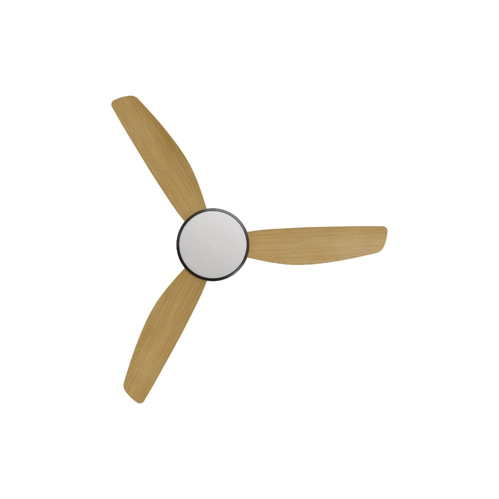 With Light Condor DC Ceiling Fan Black with Bamboo Blades - With Light
