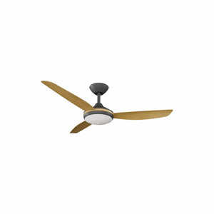 With Light Condor DC Ceiling Fan Black with Bamboo Blades - With Light
