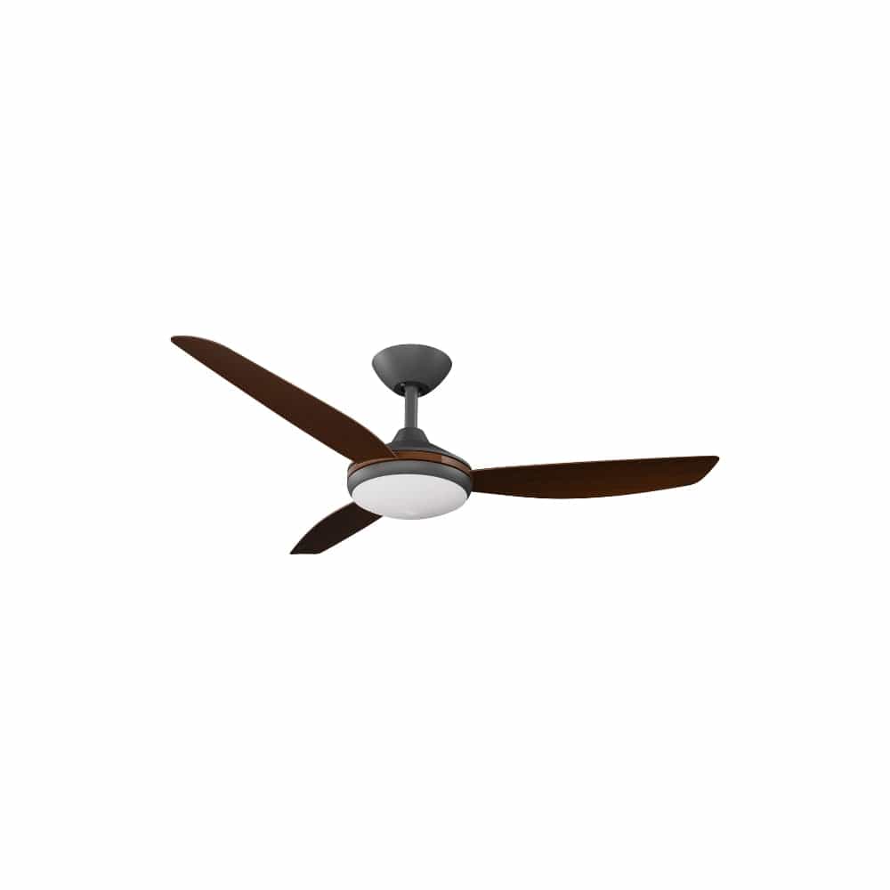 With Light Condor DC Ceiling Fan Black with Koa Blades - With Light