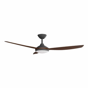 With Light Condor DC Ceiling Fan Black with Koa Blades - With Light