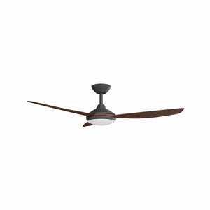 With Light Condor DC Ceiling Fan Black with Koa Blades - With Light