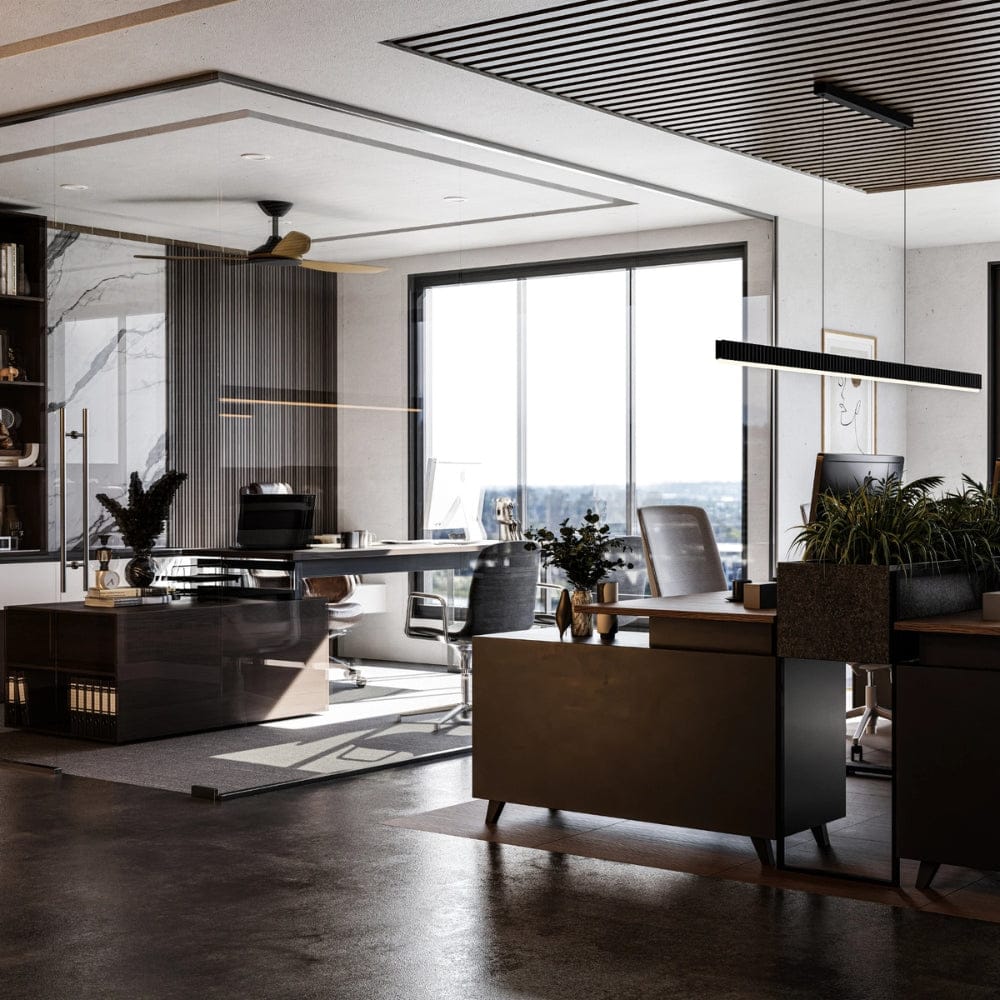 Without Light Condor DC Ceiling Fan Blalck with Bamboo Blades - No Light