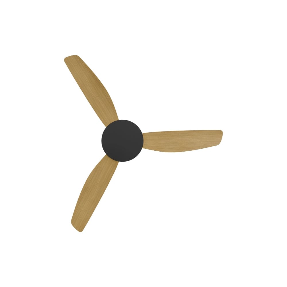 Without Light Condor DC Ceiling Fan Blalck with Bamboo Blades - No Light