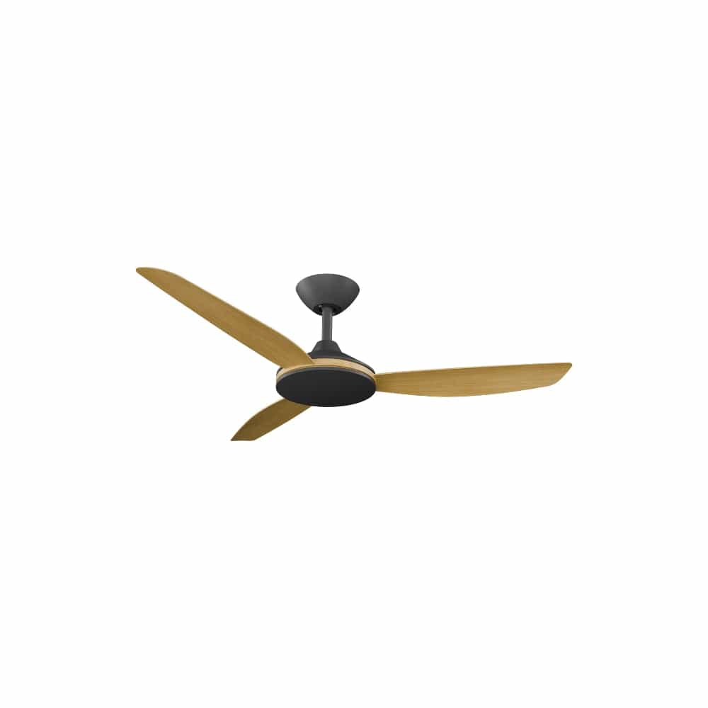 Without Light Condor DC Ceiling Fan Blalck with Bamboo Blades - No Light