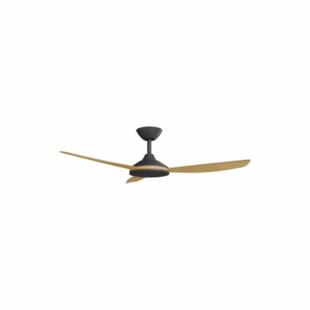 Without Light Condor DC Ceiling Fan Blalck with Bamboo Blades - No Light