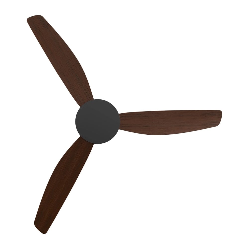 Without Light Condor DC Ceiling Fan Blalck with Koa Blades - No Light