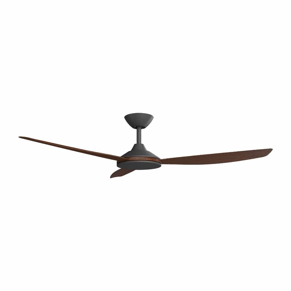 Without Light Condor DC Ceiling Fan Blalck with Koa Blades - No Light