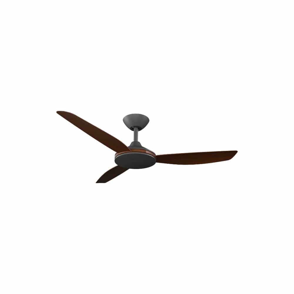Without Light Condor DC Ceiling Fan Blalck with Koa Blades - No Light