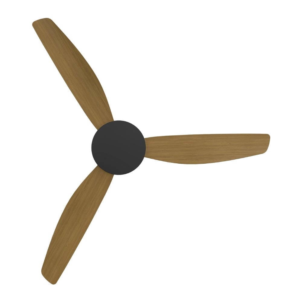 Without Light Condor DC Ceiling Fan Blalck with Teak Blades - No Light