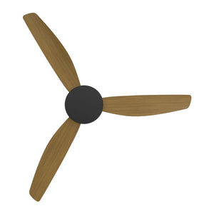 Without Light Condor DC Ceiling Fan Blalck with Teak Blades - No Light
