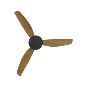 Without Light Condor DC Ceiling Fan Blalck with Teak Blades - No Light