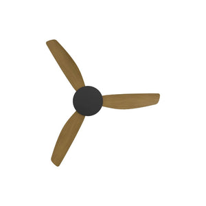Without Light Condor DC Ceiling Fan Blalck with Teak Blades - No Light