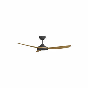 Without Light Condor DC Ceiling Fan Blalck with Teak Blades - No Light