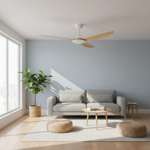 Without Light Condor DC Ceiling Fan White with Bamboo Blades - No Light