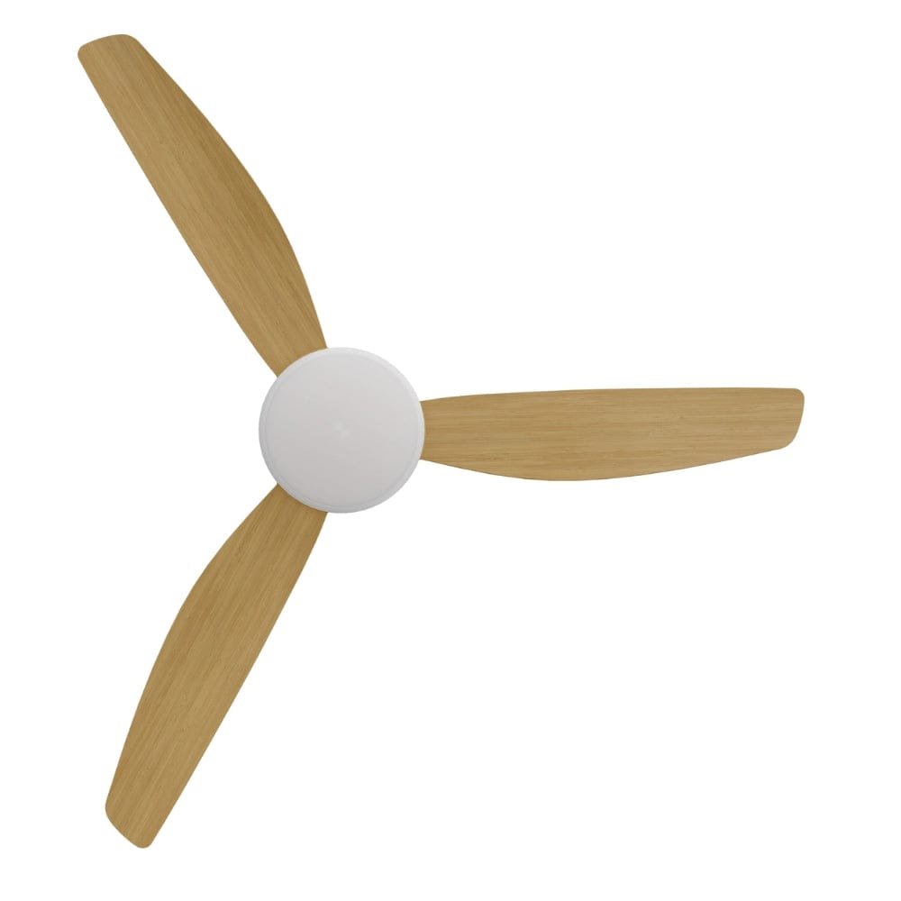 With Light Condor DC Ceiling Fan White with Bamboo Blades - With Light