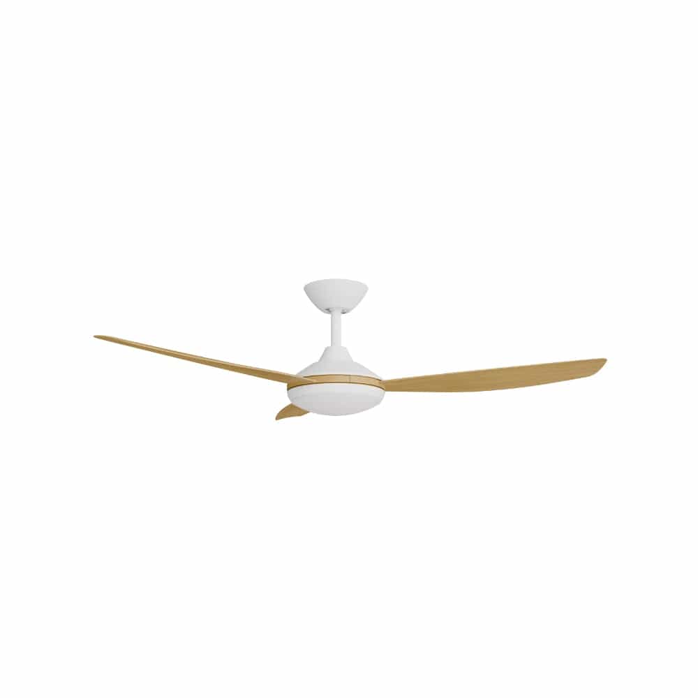 With Light Condor DC Ceiling Fan White with Bamboo Blades - With Light