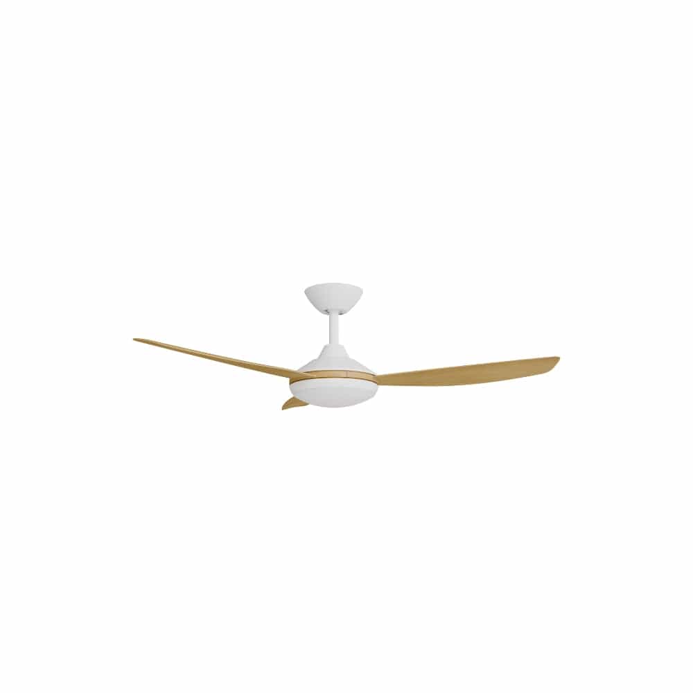 With Light Condor DC Ceiling Fan White with Bamboo Blades - With Light