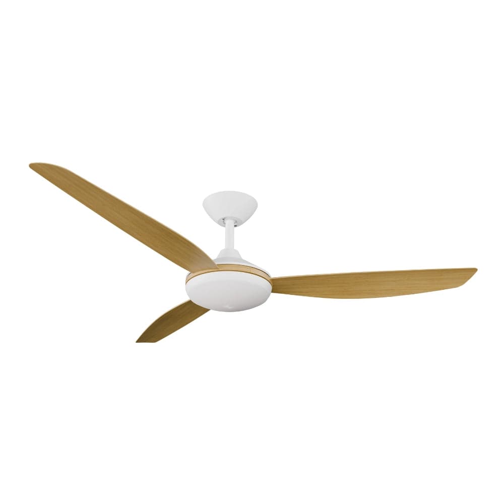 With Light Condor DC Ceiling Fan White with Bamboo Blades - With Light