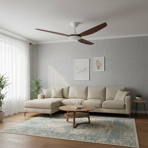 Without Light Condor DC Ceiling Fan White with Koa Blades - No Light