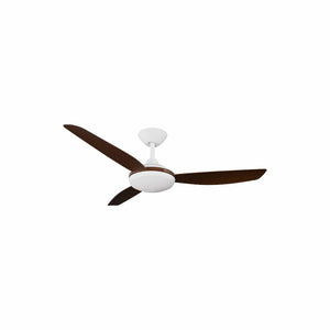 With Light Condor DC Ceiling Fan White with Koa Blades - With Light