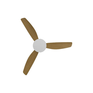 Without Light Condor DC Ceiling Fan White with Teak Blades - No Light