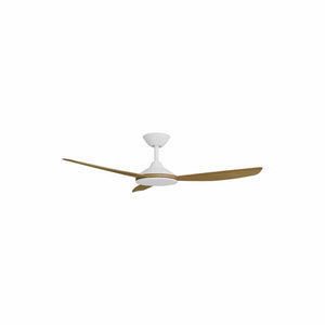 Without Light Condor DC Ceiling Fan White with Teak Blades - No Light