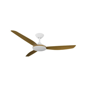 Without Light Condor DC Ceiling Fan White with Teak Blades - No Light
