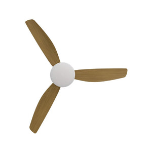 With Light Condor DC Ceiling Fan White with Teak Blades - With Light