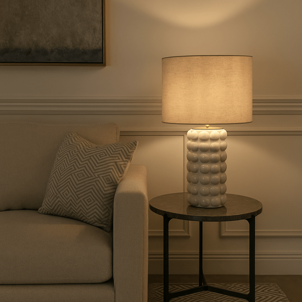 Table Lamps CONDOTTI WHITE TABLE LAMP & SHADE