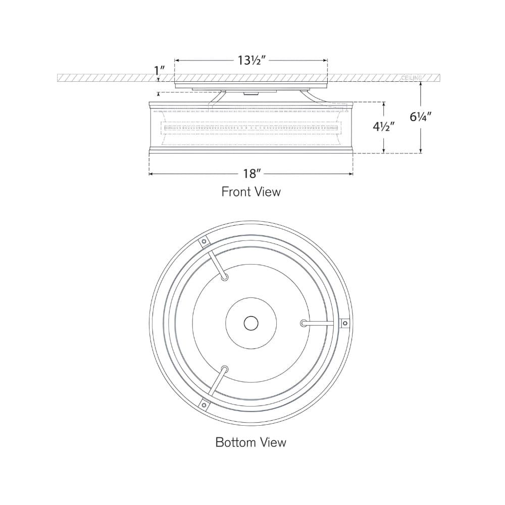 Interior Flush & Semi Flush Connery 18" Flush Mount