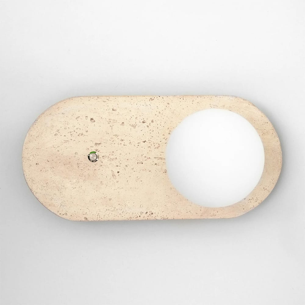 Bedside Wall Lights Cora Travertine Orb Wall Light