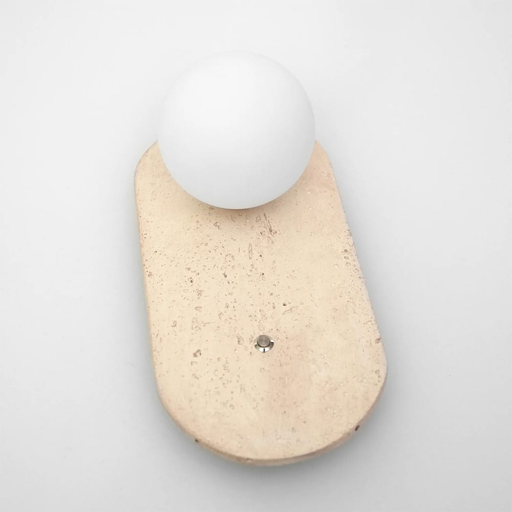 Bedside Wall Lights Cora Travertine Orb Wall Light