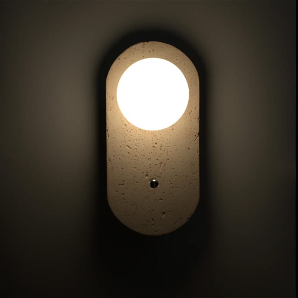 Bedside Wall Lights Cora Travertine Orb Wall Light