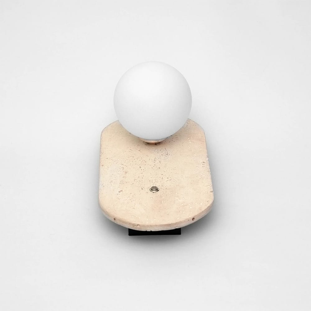 Bedside Wall Lights Cora Travertine Orb Wall Light