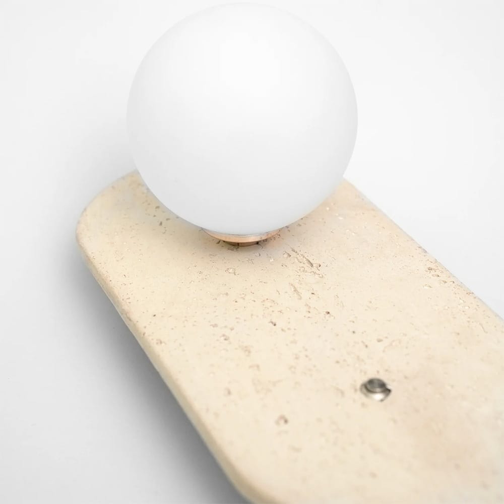 Bedside Wall Lights Cora Travertine Orb Wall Light