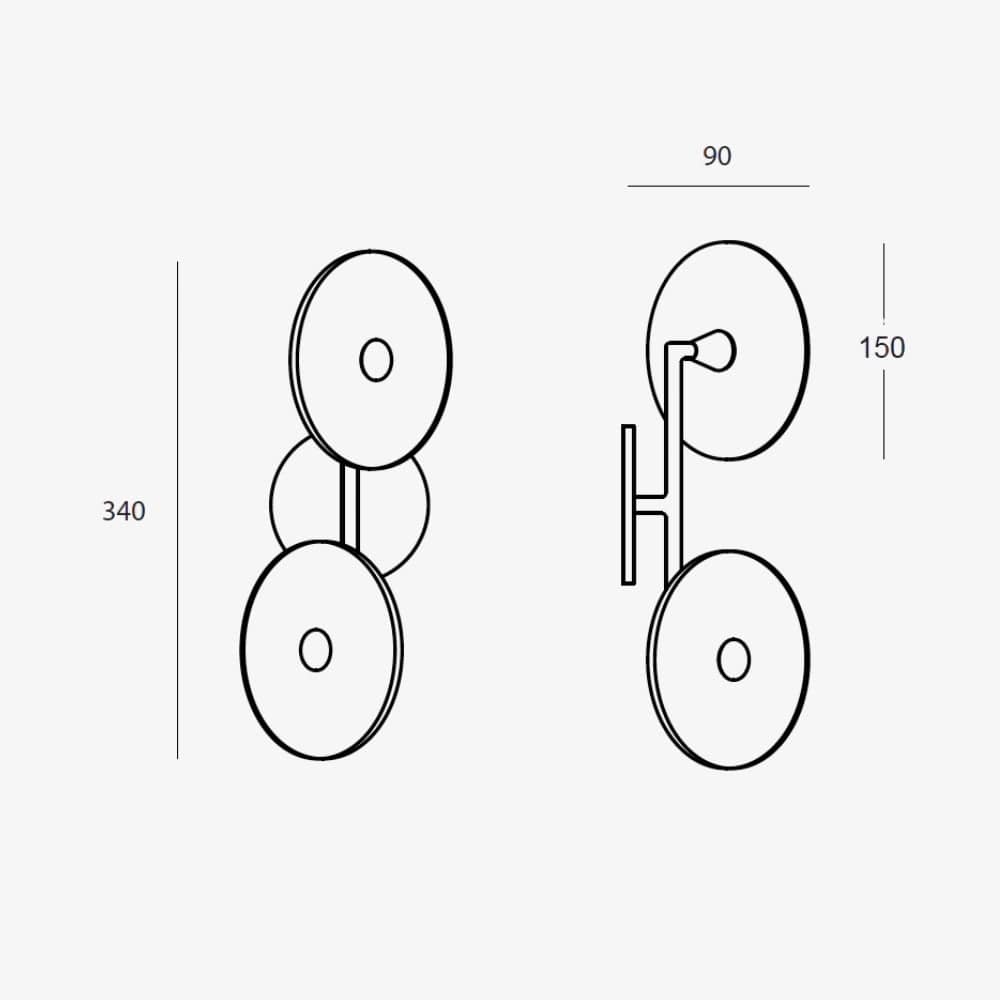 Exterior Wall Light Coral Duo Rod (Off-Centered) Wall Sconce