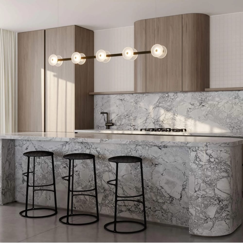 Linear Pendant Coral Linear Rod 10 Lights Pendant
