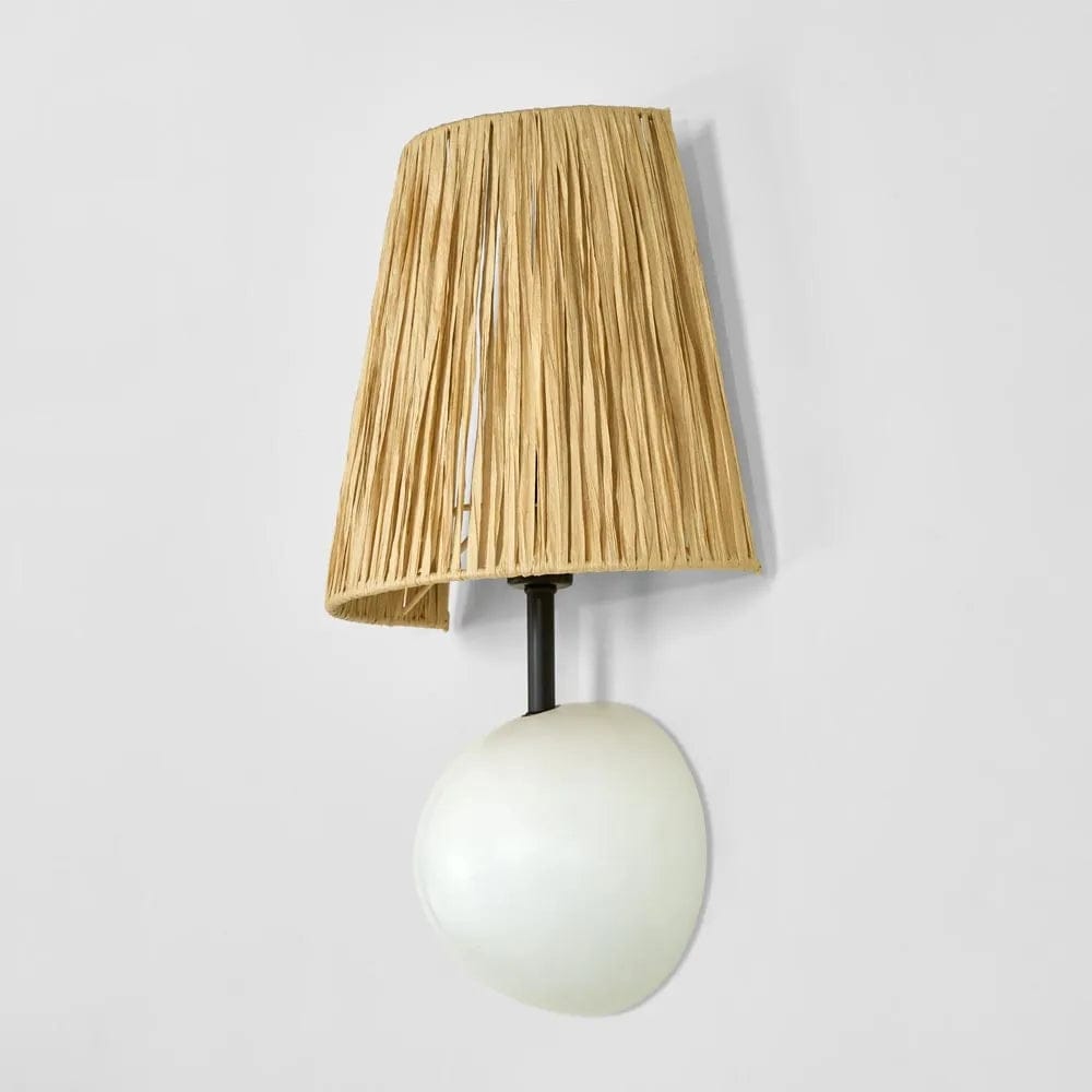 Interior Wall Light / Sconce Cove Wall Light White w/ Raffia Shade