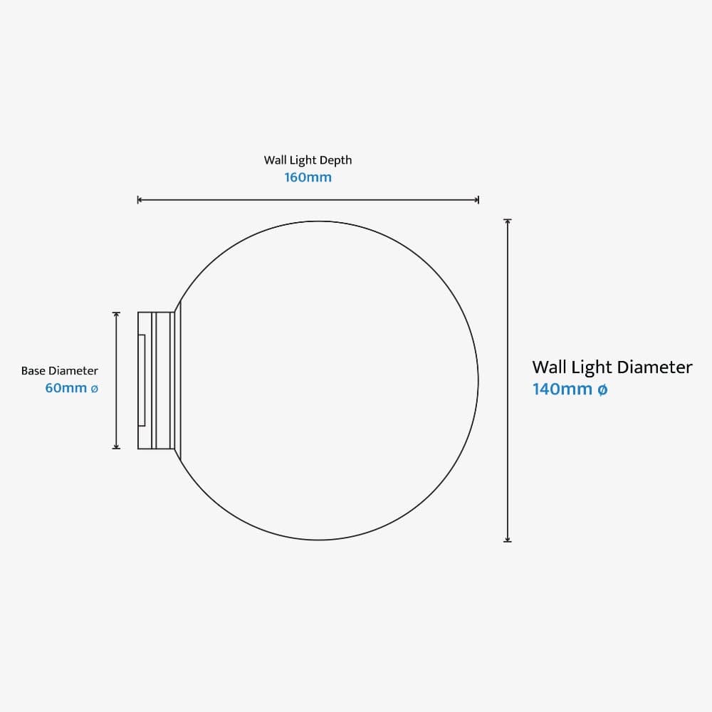 Interior Wall Light / Sconce Crest Opal Glass Orb Wall Light