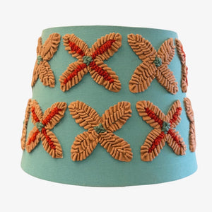 Table Lamps Cross-Stitch Shade – Blue – SOLD AS PAIR – CLEARANCE (Ex-display)