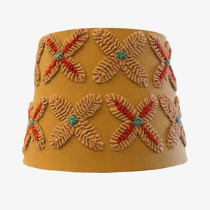 Table Lamps Cross-Stitch Shade – Tan – SOLD AS PAIR – CLEARANCE (Ex-display)